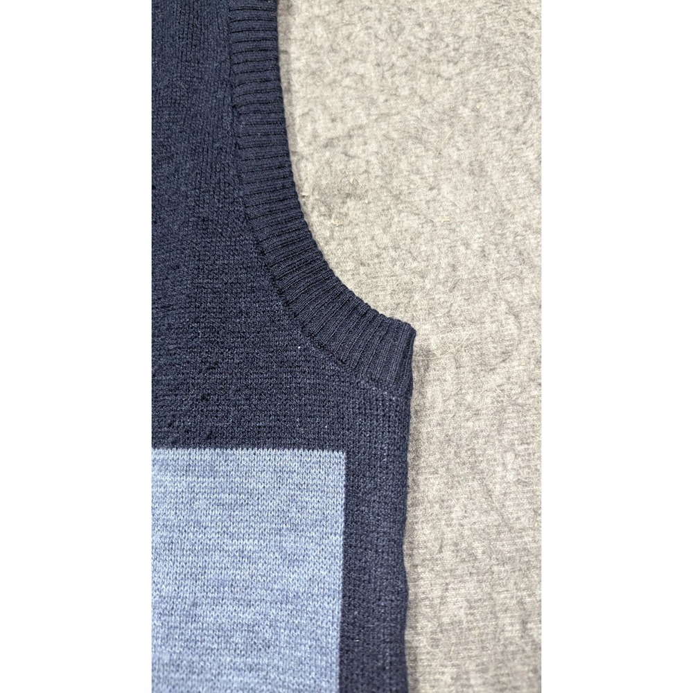 Vtg Sansabelt Sweater Mens Large Blue‎ Grandpa Wool Blend Y2K Preppy Professor - Picture 5 of 11